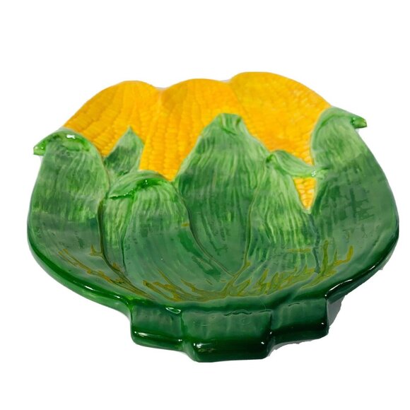 Corn Ceramic Serving Platter Retro Farmhouse Table Decor VTG Kitchen Dish BBQ - Picture 5 of 13